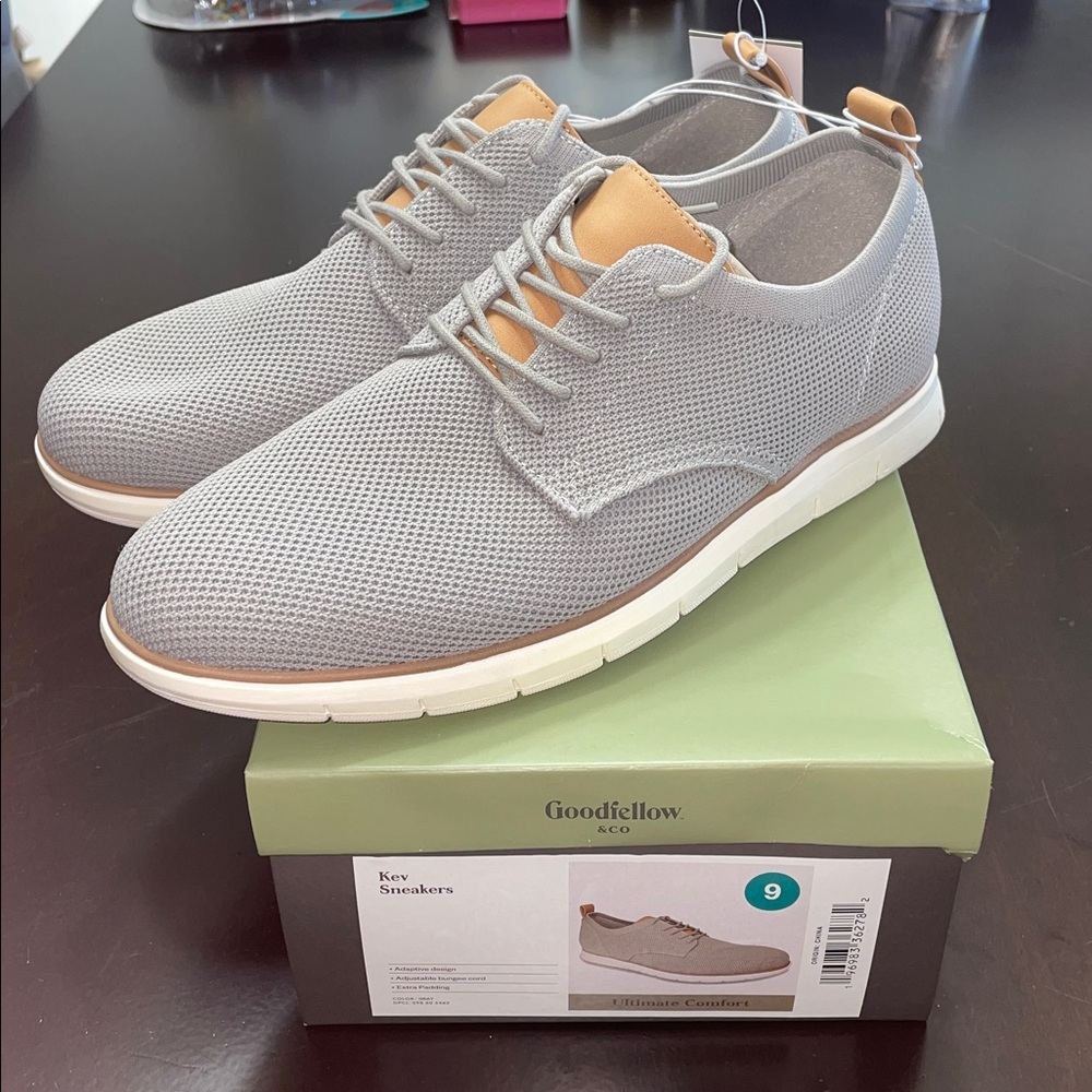 Goodfellow & Co Kev Golf Casual Sneakers Gray GreenSize 9 NIB Extra Padding